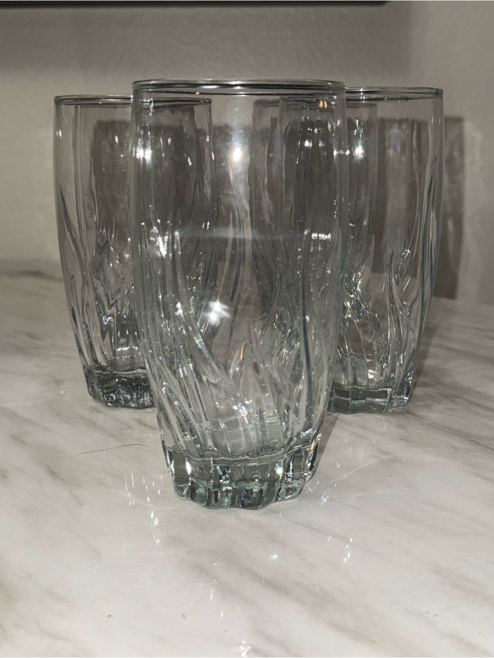 Anchor hocking Central Park set 5 tumbler glasses swirl